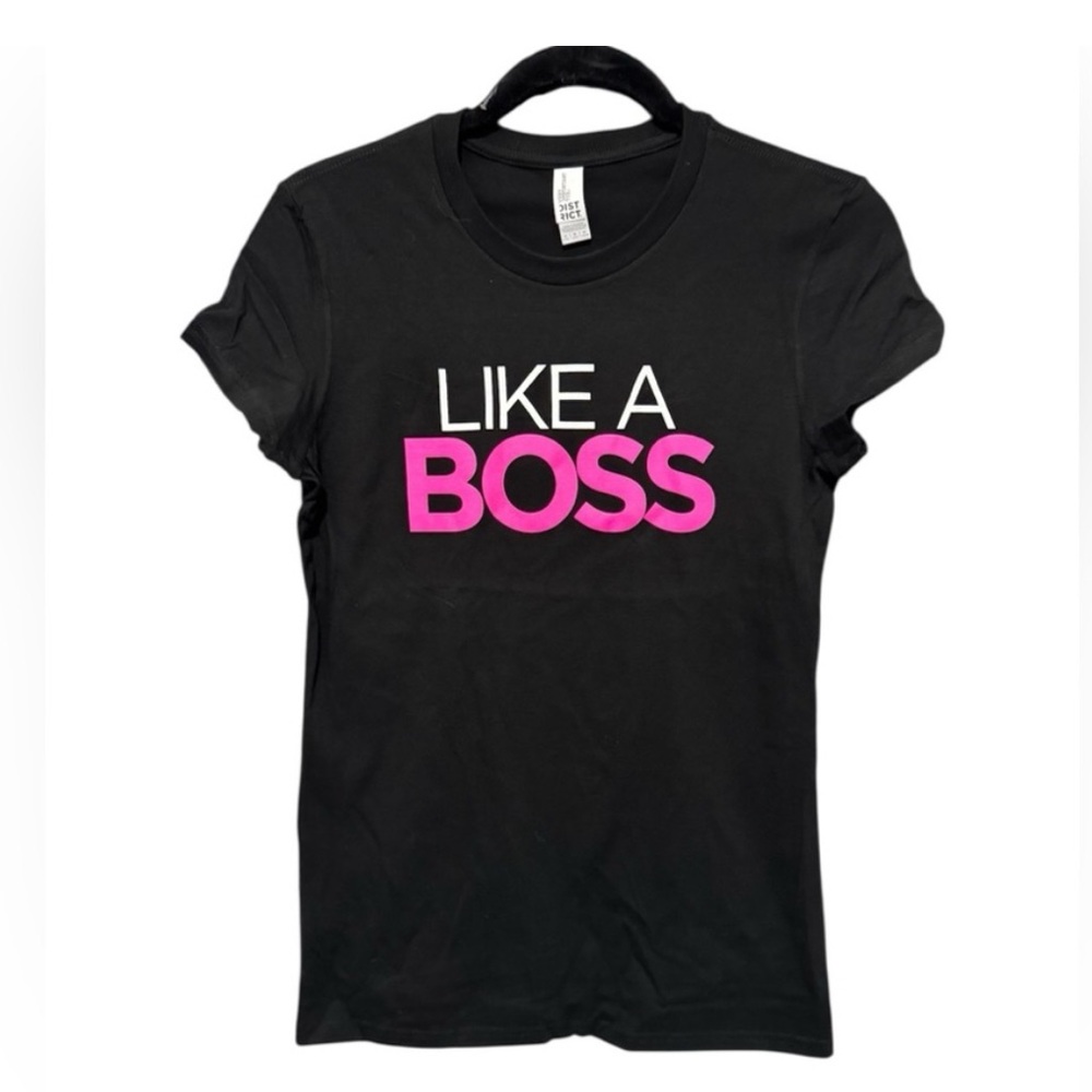 District Black and Pink 'Like A Boss' Tee NWOT